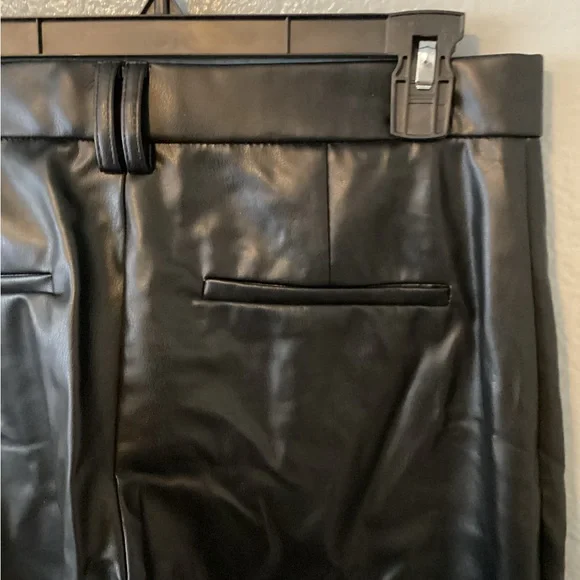 Zara Faux Leather Black Pants - Picture 6 of 9